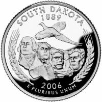 (040p) Монета США 2006 год 25 центов "Южная Дакота"  Медь-Никель  UNC
