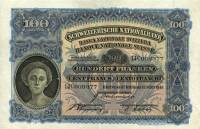 (№1945P-35s.1) Банкнота Швейцария 1945 год "100 Franken/Francs/Franchi" (Подписи: Bachmann  Rossy  B
