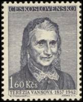 (1957-004) Марка Чехословакия "Т. Вансова"    Писатели и поэты III Θ