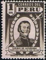 (№1949-474) Марка Перу 1949 год "Торибио де Luzuriaga", Гашеная