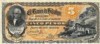 (№1883P-S141s) Банкнота Мексика 1883 год "5 Pesos"