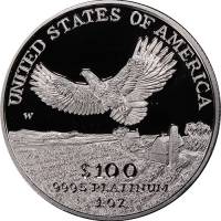 (2000w) Монета США 2000 год 100 долларов    PROOF