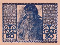 (№1920) Банкнота Австрия 1920 год "50 Heller"