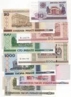 (2000-2011 8 бон 10 20 50 100 500 1000 10000 20000 рублей) Набор банкот Беларусь    UNC
