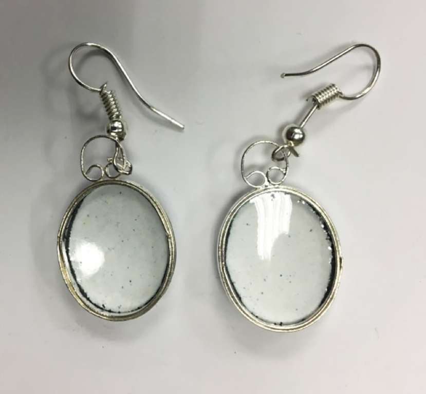 Серьги "Финифть", серебрение (сост. на фото)