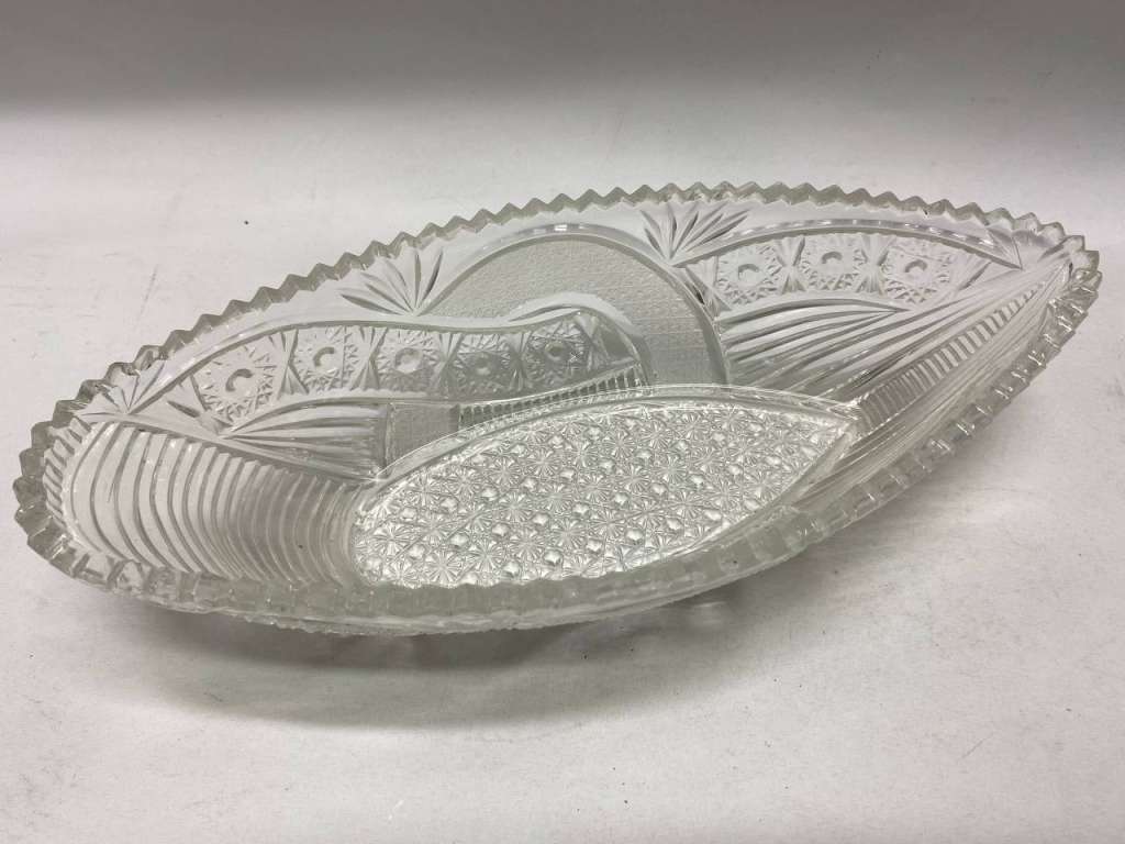 Салатник ладья 36*15 см, хрусталь СССР