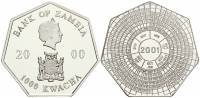 (2001) Монета Замбия 2001 год 1000 квача "Календарь"  Медь-Никель  UNC