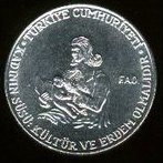 () Монета Турция 1978 год 1  ""   Акмонитал (Fe/Cr/Si)  AU