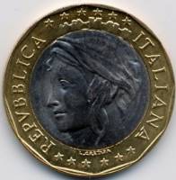 () Монета Италия 1997 год 10000  ""   Биметалл  UNC
