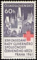 (1961-052) Марка Чехословакия "Красный Крест"    26-й Съезд Совета управляющих Красного Креста II Θ
