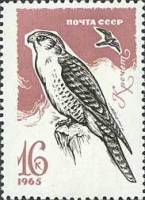1965-140 Марка СССР Кречет   Хищные птицы III Θ