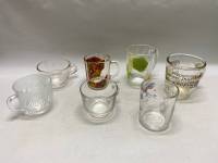 Кружки стекло с рисунком и прозрачные 7 шт