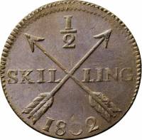 (1802) Монета Швеция 1802 год 1/2 скиллинга   Медь  UNC