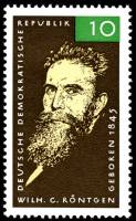 (1965-013) Марка Германия (ГДР) "Вильгельм К. Рентген"    120 лет рождения III Θ