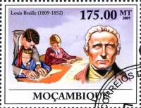 (№2009-3433) Марка Мозамбик 2009 год "200-летию Луи Брайля 18091852 Беззубцовая", Гашеная
