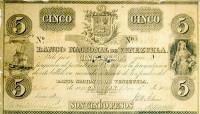 () Банкнота Венесуэла 1841 год 5  ""   UNC