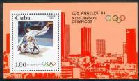 (1983-009) Блок марок  Куба "Дзюдо"    Летние ОИ 1984, Лос-Анджелес III O