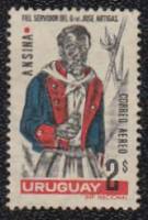 (№1967-1082) Марка Уругвай 1967 год "Ansina слуга Граль Хосе Артигас", Гашеная