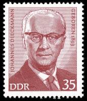 (1973-005) Марка Германия (ГДР) "Йоханнес Дикманн"    Известные личности III Θ