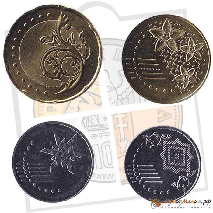 (2012, 4 монеты) Набор монет Малайзия 2012 год &quot;Цветы&quot;   UNC