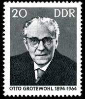(1965-073) Марка Германия (ГДР) "Отто Гротеволь"    1 год смерти III Θ