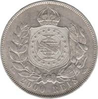 (№1868km475) Монета Бразилия 1868 год 2,000 Reacute;is