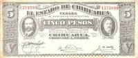 (№1915P-532 Aa.2) Банкнота Мексика 1915 год "5 Pesos"