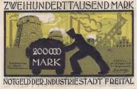 (№1923) Банкнота Германия 1923 год "200,000 Mark"