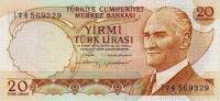 (1983) Банкнота Турция 1983 год 20 лир "Мустафа Кемаль Ататюрк"   UNC