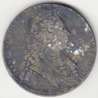 (КОПИЯ) Монета Россия 1728 год 1 рубль "Пётр II"  Сталь  VF