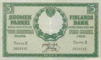 (№P-30a.6) Банкнота Финляндия 1909 год 5 Markkaa "Финская марка"