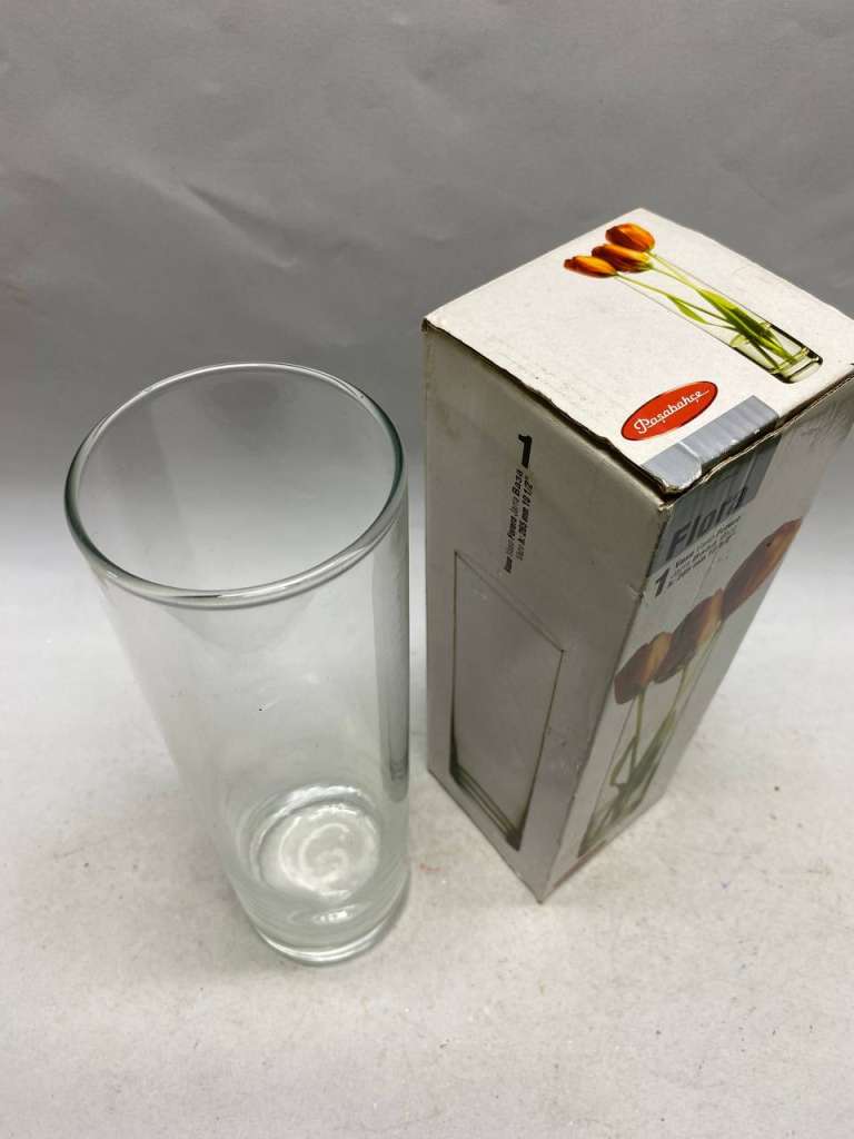 Ваза круглая стекло, высота 26,5 см