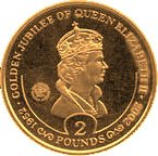 () Монета Сандвичевы Острова 2002 год 2  ""   Серебро, покрытое Золотом  UNC
