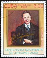 (1988-055) Марка Куба "Портрет Р. Капабланки"    100 лет со дня рождения Хосе Рауля Капабланки III Θ
