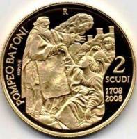 (№2008km493) Монета Сан-Марино 2008 год 2 Scudi (300-летию Помпео Батони)