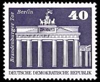 (1973-067) Марка Германия (ГДР) "Бранденбургские ворота"    Архитектура ГДР III Θ