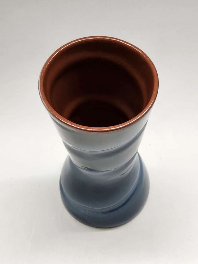 Ваза обливная керамика высота 30 см СССР винтаж синяя голубая