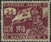 (№1930-456) Марка Сальвадор 1930 год "Simoacuten Boliacutevar 17831830", Гашеная