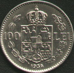 (1936) Монета Румыния 1936 год 100 лей &quot;Кароль II&quot;  Никель  UNC