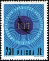 (1965-024) Марка Польша "Эмблема МСЭ"   100 лет Международному союзу электросвязи (МСЭ) II Θ
