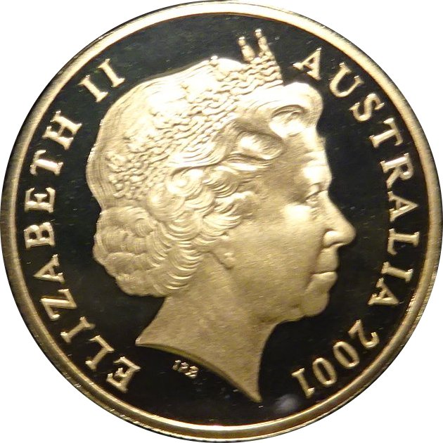 2001 Монета Австралия 1 доллар Австралийский Союз 100 лет  Цветная Бронза  PROOF
