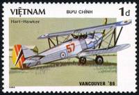 (1986-067) Марка Вьетнам "Хокер Харт"    Всемирная выставка ЭКСПО'86, Ванкувер  II Θ