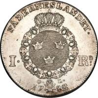 (№1779km527) Монета Швеция 1779 год 1 Riksdaler