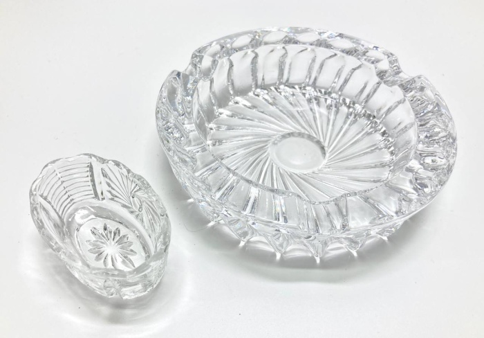 Пепельница + икорница, хрусталь, СССР