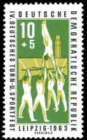 (1963-029) Марка Германия (ГДР) "Гимнастика"    Спортивные соревнования III Θ