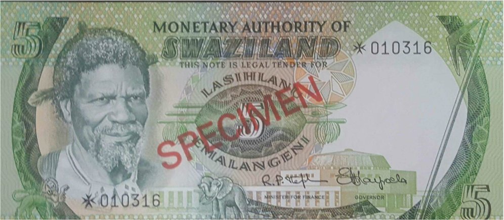  Банкнота Свазиленд 1974 год 5     UNC