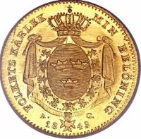 (№1835km628a) Монета Швеция 1835 год 1 Ducat