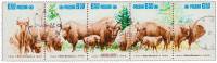 (1981-044) Сцепка марок (5 м) Польша "Зубры"    Охрана природы. Зубры III Θ