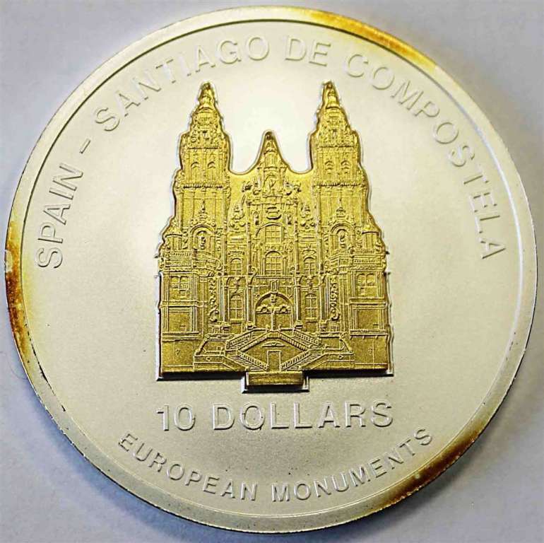 Монета Науру 10 долларов 2006 год &quot;Испания - Сантьяго до Компостелла&quot; (Состояние - AU)