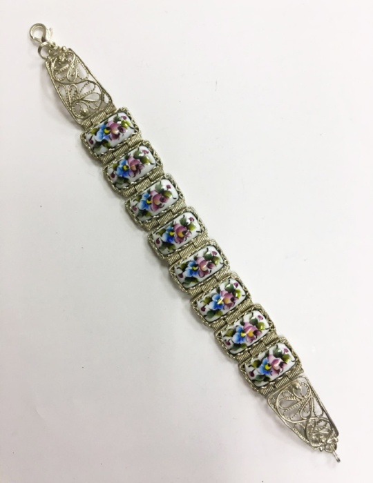 Браслет "Финифть", серебрение (сост. на фото)